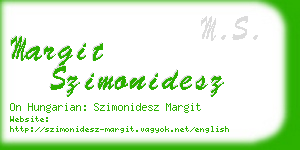 margit szimonidesz business card